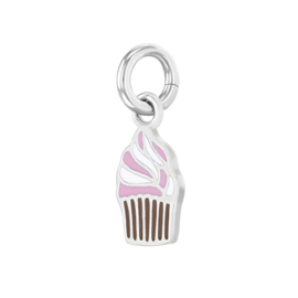 Bedeltje 'cupcake', 925 sterling zilver