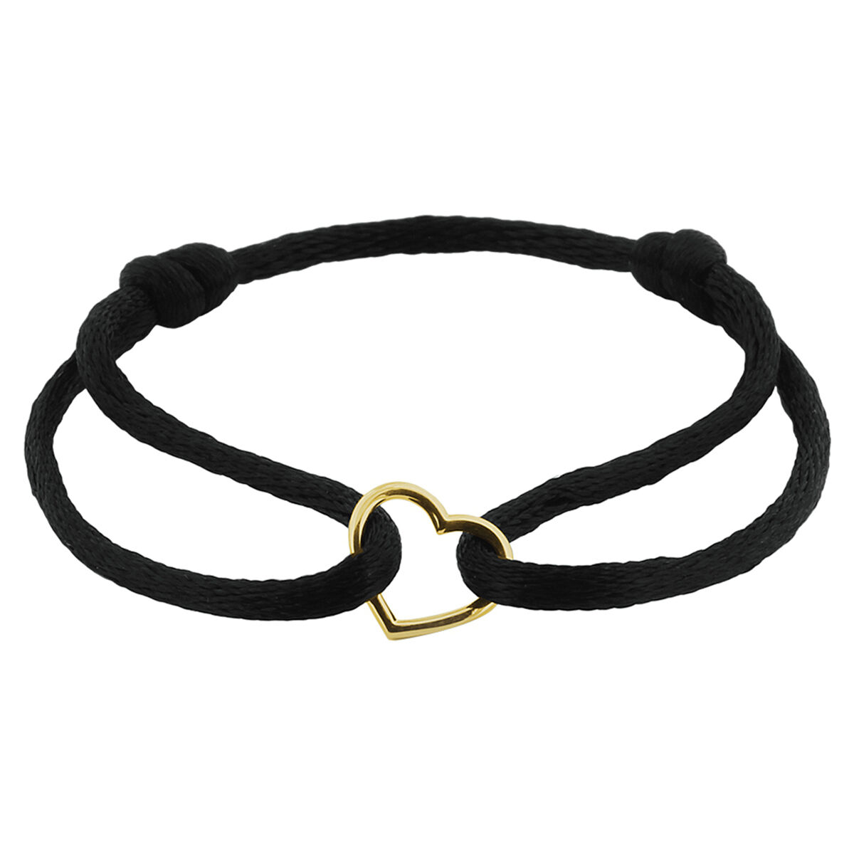 Satijnen kinderarmbandje met gouden hartje