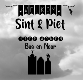 Raamsticker Sint en Piet XL