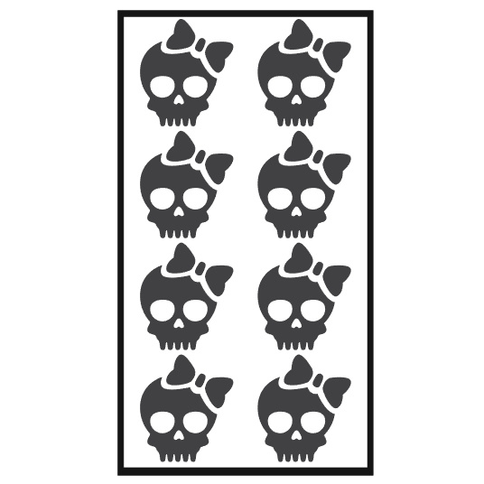 Traktatie stickers - skelet girly