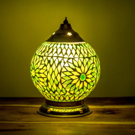 Mozaïek tafellamp groen - 15 cm.