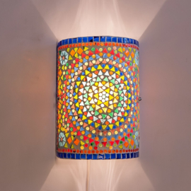Oosterse mozaïek wandlamp | cilinder | multi color