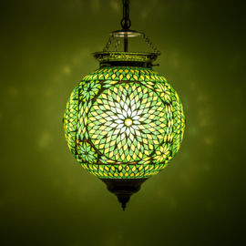 Hanglamp groen mozaïek - Turks design - 25 cm.