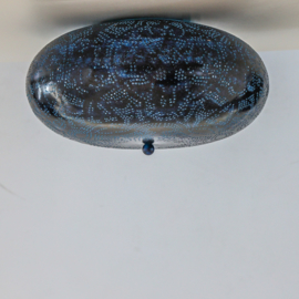 Plafondlamp filigrain patina blauw - 25 cm.