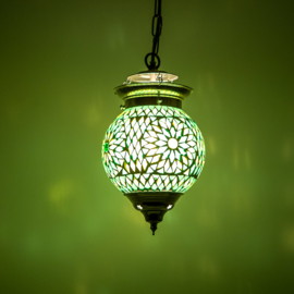 Oosterse hanglamp Bibi groen mozaïek
