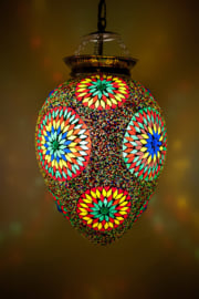 Oosterse mozaïek - kralen hanglamp Carica - multi color