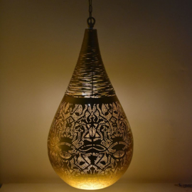 Oosterse filigrain hanglamp Agra - goud - L