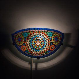 Oosterse mozaïek wandlamp| uplight | multi color