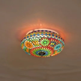 Plafondlamp mozaïek  multi color 25 cm. Turks