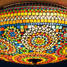 Plafondlamp mozaïek multi color - 50 cm.