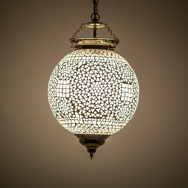 Oosterse hanglamp met transparant mozaïek - 25 cm.