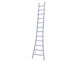 Solide ladder uitgebogen voet 12 sporten