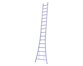 Solide ladder uitgebogen voet 16 sporten