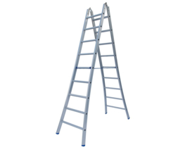 Solide dubbele scharnierladder 2 x 9