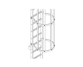 Maatwerk ladder met kooi 60 cm breed / per meter