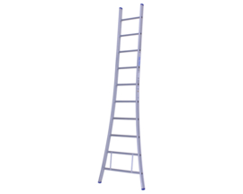 Solide ladder uitgebogen voet 10 sporten