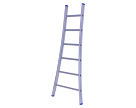 Solide ladder uitgebogen voet 6 sporten