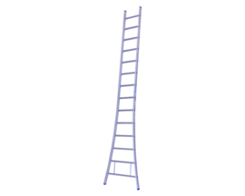 Solide ladder uitgebogen voet 14 sporten