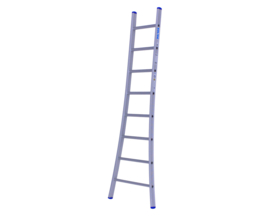 Solide ladder uitgebogen voet 8 sporten
