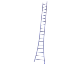 Solide ladder uitgebogen voet 18 sporten
