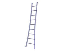 Solide ladder uitgebogen voet 9 sporten