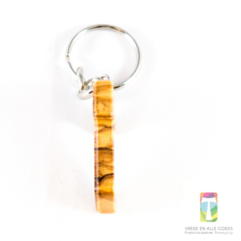 Sleutelhanger hout met inscriptie