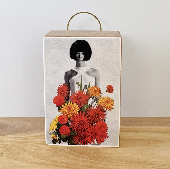 Behind the flowers