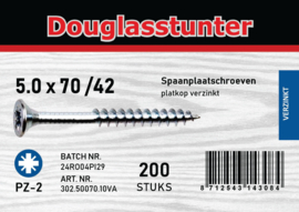Spaanplaat schroeven 5.0x70  200stuks