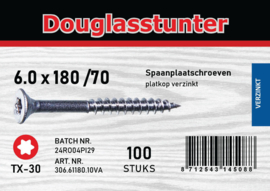 Spaanplaat schroeven 6.0x180  100stuks
