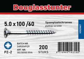 Spaanplaat schroeven 5.0x100  200stuks