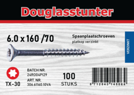Spaanplaat schroeven 6.0x160  100stuks