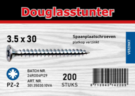 Spaanplaat schroeven 3.5x30 x200stuks