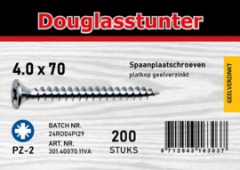 Spaanplaat schroeven 4.0x70  200stuks