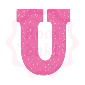 Chocoladeletter U uitsteker 13,5cm