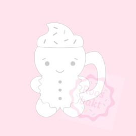 Stempel + uitsteker mok gingerbread 6 of 8cm