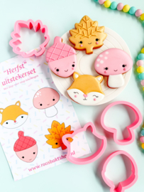Set herfst uitstekers 4 stuks met stap-voor-stap-tekeningen