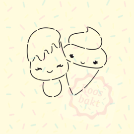 PYO Stencil ijsjes (9cm)