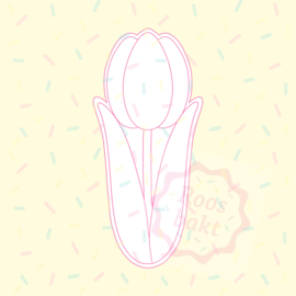 Stempel + uitsteker tulp met steeltje 7 of 9cm