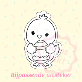PYO Stencil kuiken met ei (9cm)