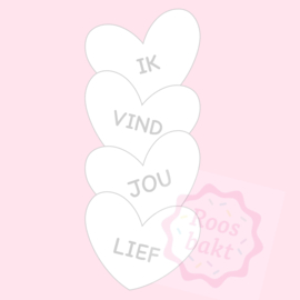 Stempel + uitsteker “ik vind je lief” harten 12,5cm