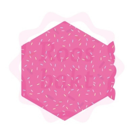 Hexagon met bloemenrand uitsteker 8cm