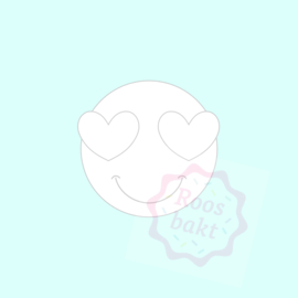Stempel + uitsteker smiley hartjes ogen 5 of 7,5cm