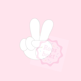 Stempel + uitsteker Peace teken vingers 5 of 7,5cm