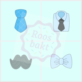 Set “gentleman” uitstekers 4 stuks met stap-voor-stap-tekeningen