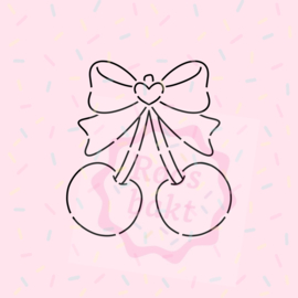 PYO Stencil kersen met strik (7,5cm)