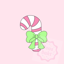 Candy Cane met strik uitsteker 8of 10cm