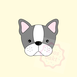 Franse bulldog uitsteker 6, 8, 10cm
