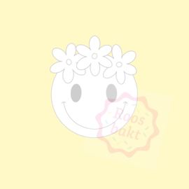 Stempel + uitsteker floral smiley 5 of 7,5cm