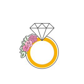 Floral ring met diamant Uitsteker 9cm