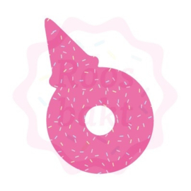 Partydonut met feestmuts of gesmolten ijsje uitsteker 7,5cm breed